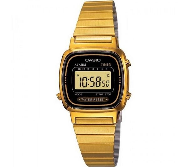 CASIO COLLECTION & VINTAGE ICONIC MINI STEEL - GOLD BLACK LA-670WGA-1DF Multifunction Armbanduhr 25 mm Schwarz