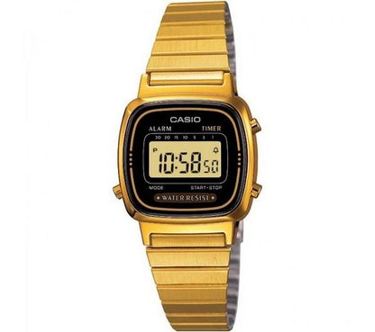 CASIO COLLECTION & VINTAGE ICONIC MINI STEEL - GOLD BLACK LA-670WGA-1DF Multifunction Armbanduhr 25 mm Schwarz