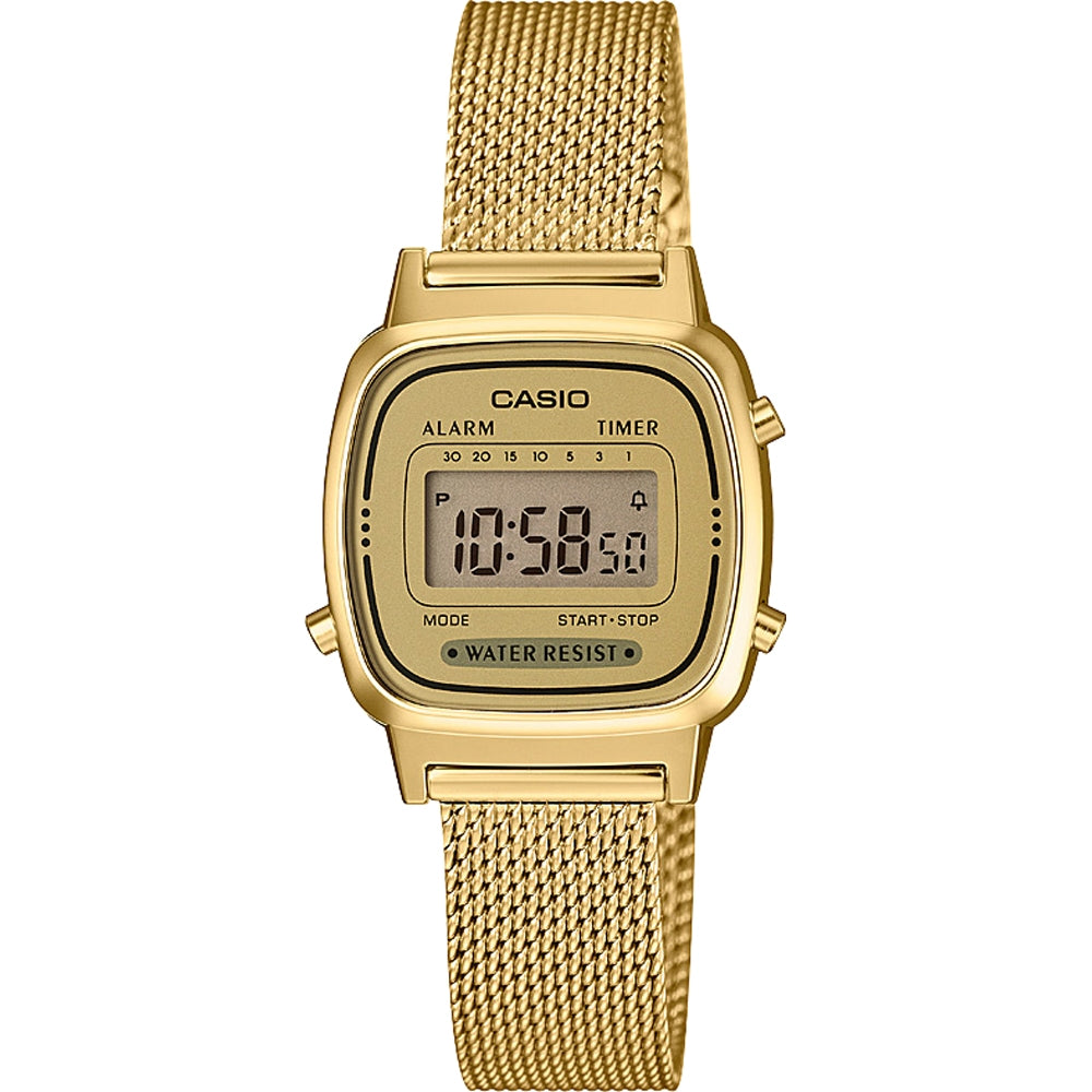 CASIO COLLECTION & VINTAGE ICONIC MINI STEEL - GOLD MESH LA670WEMY-9EF Multifunction Armbanduhr 25 mm Gold