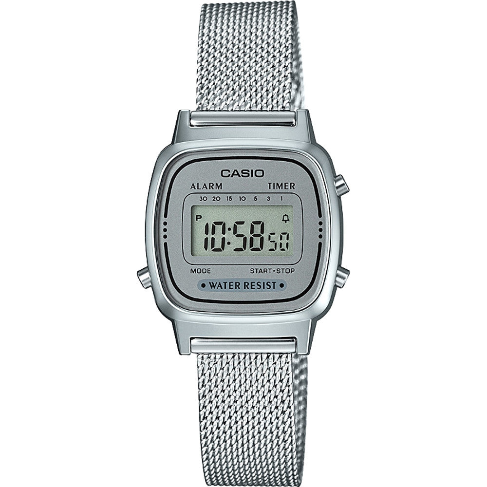CASIO COLLECTION & VINTAGE ICONIC MINI STEEL - SILVER MESH LA670WEM-7EF Multifunction Armbanduhr 25 mm Silber ansicht-2