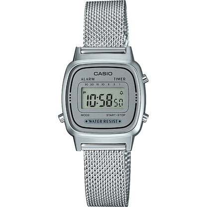 CASIO COLLECTION & VINTAGE ICONIC MINI STEEL - SILVER MESH LA670WEM-7EF Multifunction Armbanduhr 25 mm Silber ansicht-2