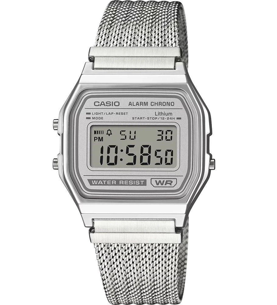 CASIO COLLECTION & VINTAGE ICONIC - SILVER A158WEM-7EF Multifunction Armbanduhr 33 mm Silber ansicht-2