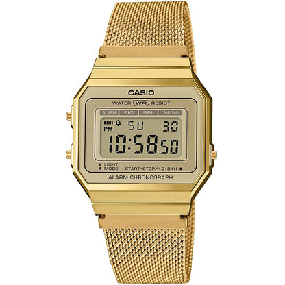 CASIO COLLECTION & VINTAGE ICONIC SLIM DESIGN - GOLD MESH A700WEMG-9AEF Multifunction Armbanduhr 35.5 mm Gold