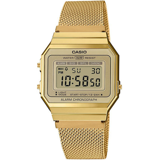 CASIO COLLECTION & VINTAGE ICONIC SLIM DESIGN - GOLD MESH A700WEMG-9AEF Multifunction Armbanduhr 35.5 mm Gold