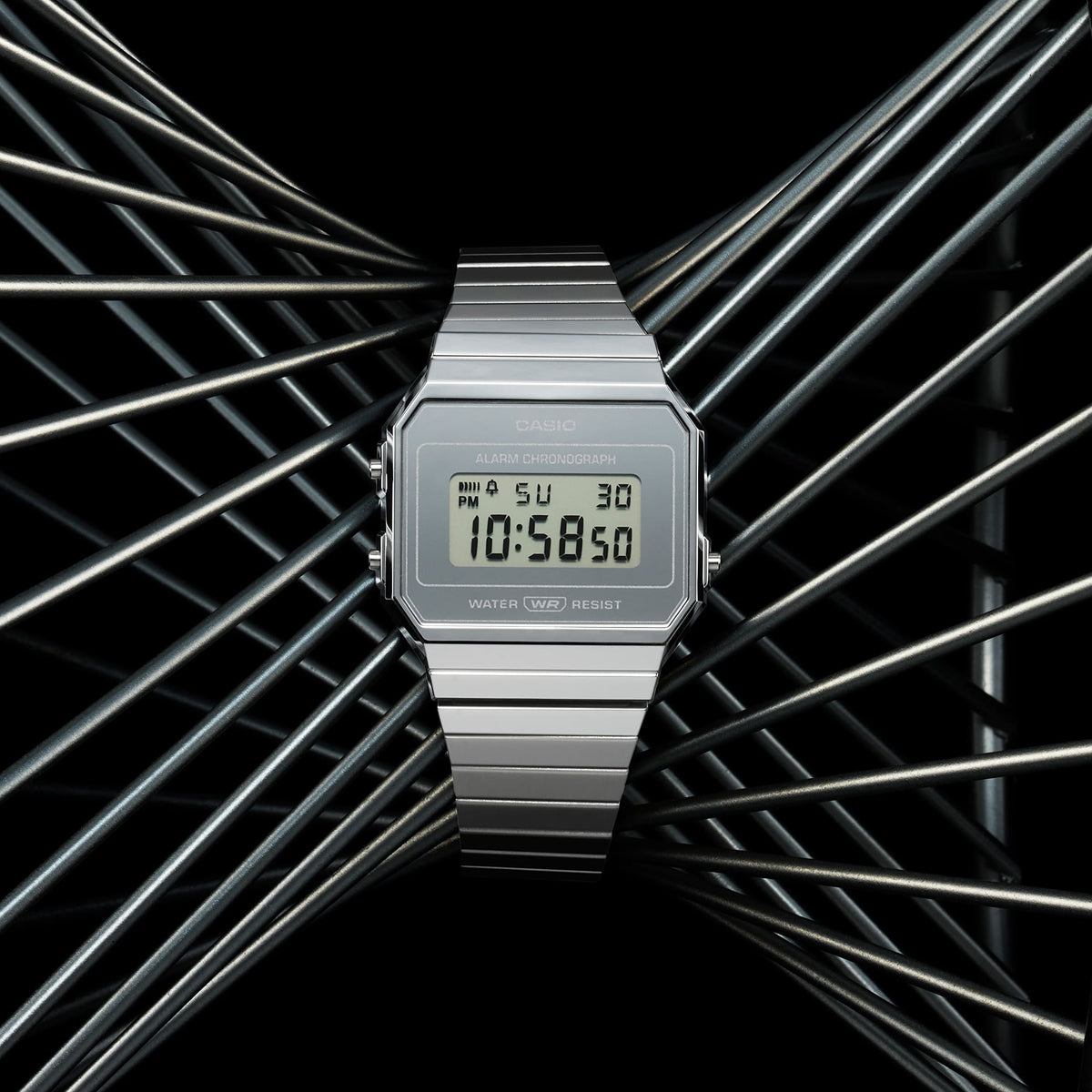 CASIO COLLECTION & VINTAGE ICONIC SLIM DESIGN - SILVER A700WEV-7AEF Multifunction Armbanduhr 35.5 mm Silber