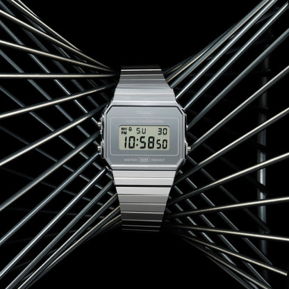 CASIO COLLECTION & VINTAGE ICONIC SLIM DESIGN - SILVER A700WEV-7AEF Multifunction Armbanduhr 35.5 mm Silber