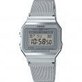 CASIO COLLECTION & VINTAGE ICONIC SLIM DESIGN - SILVER MESH A700WEM-7AEF Multifunction Armbanduhr 35.5 mm Silber ansicht-3