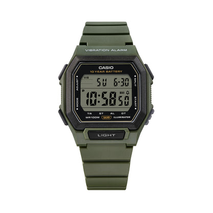 CASIO COLLECTION & VINTAGE ILLUMINATOR 10 YEARS BATTERY - ARMY GREEN W-738H-3AVEF Armbanduhr Grün