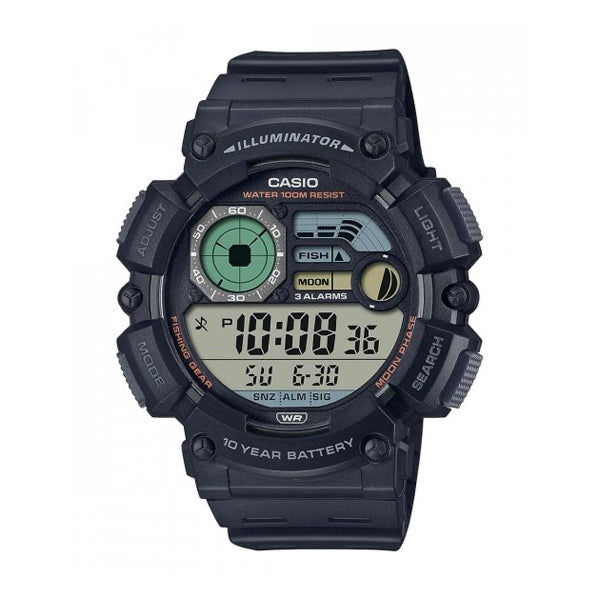 CASIO COLLECTION & VINTAGE ILLUMINATOR 10 YEARS BATTERY - BLACK WS-1500H-1AVEF Moonphase Armbanduhr 50 mm Schwarz