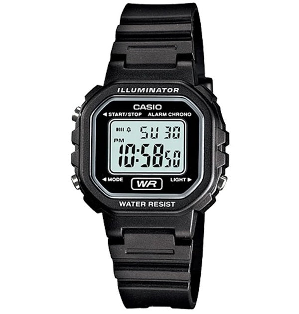 CASIO COLLECTION & VINTAGE ILLUMINATOR - BLACK Damen Quarzuhr aus Kunststoff mit Resin 30 mm – Produktansicht