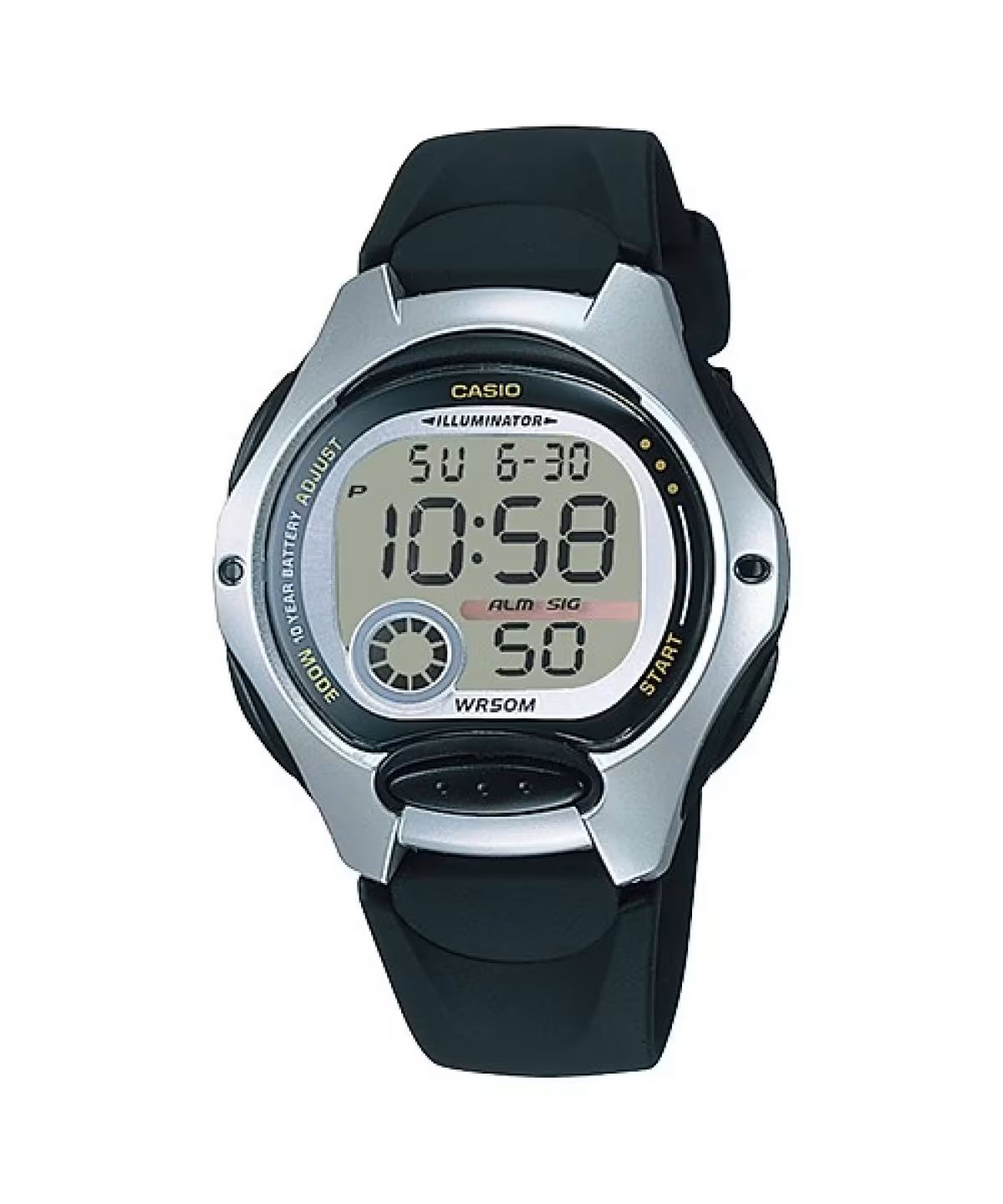 CASIO COLLECTION & VINTAGE ILLUMINATOR - BLACK Damen Quarzuhr aus Kunststoff mit Resin 34 mm – Produktansicht