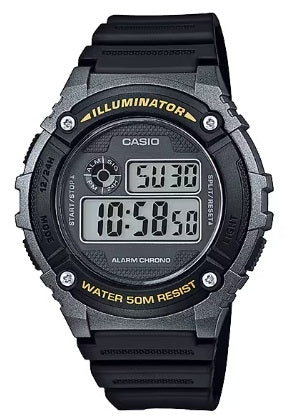 CASIO COLLECTION & VINTAGE ILLUMINATOR - BLACK W-216H-1BVDF Multifunction Armbanduhr 43.5 mm Schwarz