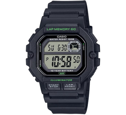 CASIO COLLECTION & VINTAGE ILLUMINATOR LAP MEMORY 60 - BLACK WS-1400H-1AVCF Multifunction Armbanduhr 44.5 mm Schwarz