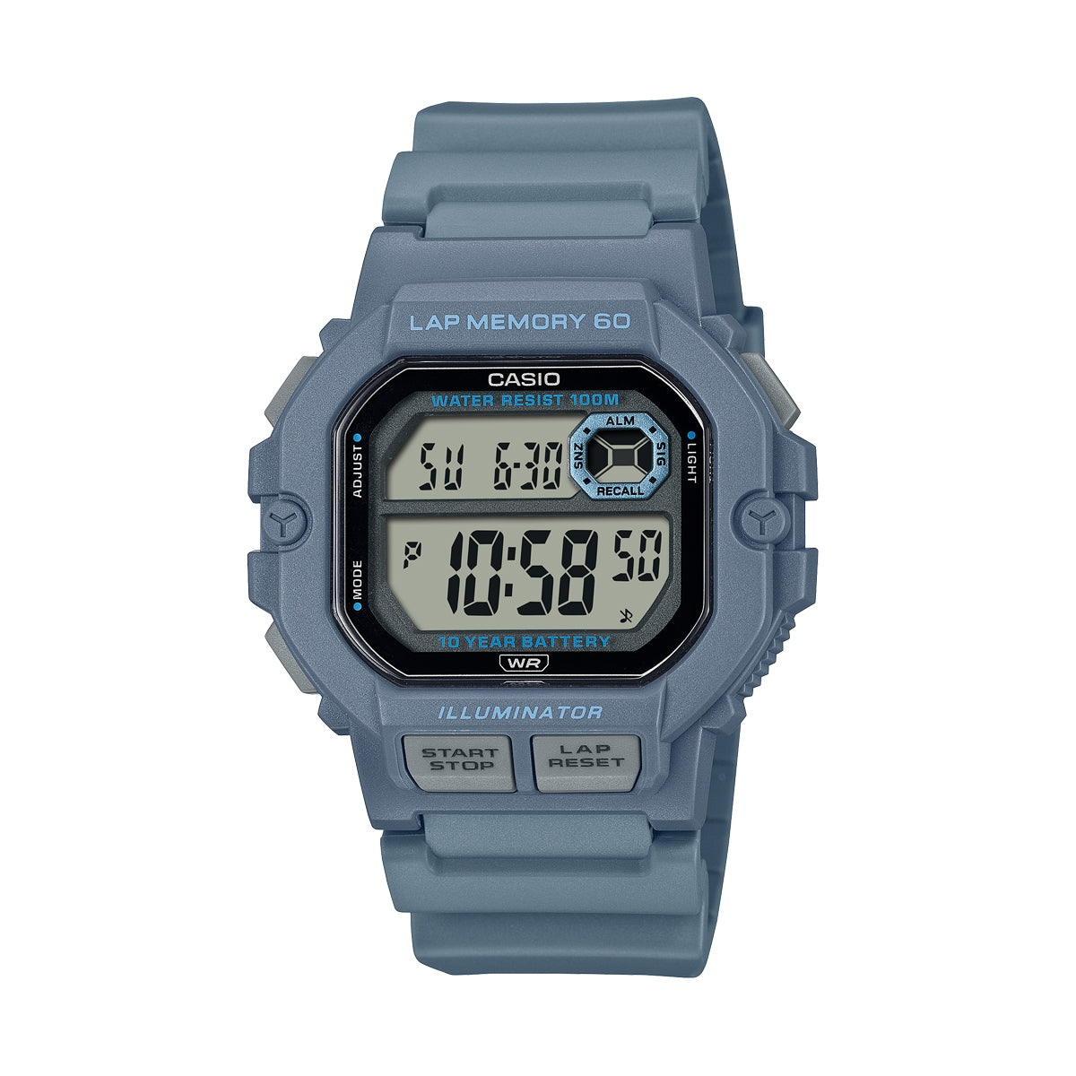 CASIO COLLECTION & VINTAGE ILLUMINATOR LAP MEMORY 60 WS-1400H-2AVEF Multifunction Armbanduhr 44.5 mm ansicht-2