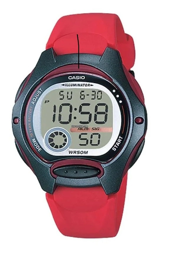 CASIO COLLECTION & VINTAGE ILLUMINATOR - RED LW-200-4AVDF Calendar Armbanduhr 34 mm Rot