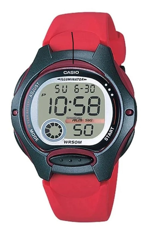 CASIO COLLECTION & VINTAGE ILLUMINATOR - RED LW-200-4AVDF Calendar Armbanduhr 34 mm Rot