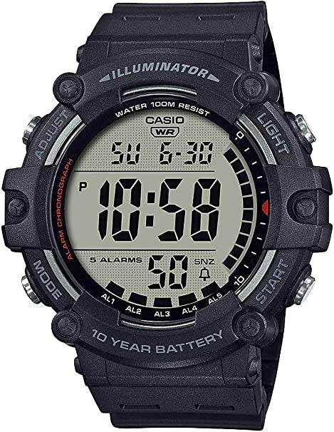 CASIO COLLECTION & VINTAGE ILLUMINATOR WORLDTIME 10 YEARS BATTERY - BLACK AE-1500WH-1AVCF Multifunction Armbanduhr 51 mm Schwarz