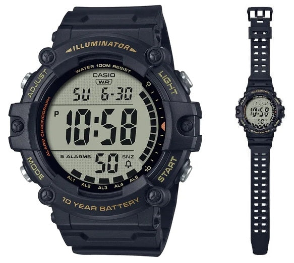 CASIO COLLECTION & VINTAGE ILLUMINATOR WORLDTIME - XL STRAP AE-1500WHX-1AVDF Multifunction Armbanduhr 51 mm