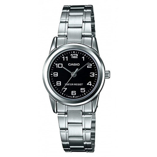 CASIO COLLECTION & VINTAGE LADY 3H - BLACK LTP-V001D-1BUDF Only Time Armbanduhr 25 mm Schwarz