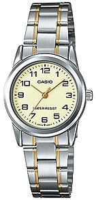 CASIO COLLECTION & VINTAGE LADY 3H - CHAMPAGNE LTP-V001SG-9BUDF Only Time Armbanduhr 25 mm