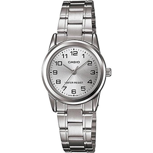 CASIO COLLECTION & VINTAGE LADY 3H - SILVER LTP-V001D-7BUDF Only Time Armbanduhr 25 mm Silber