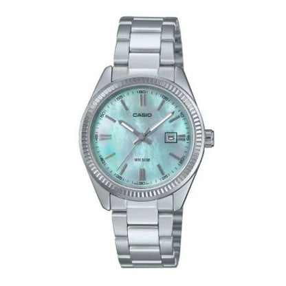 CASIO COLLECTION & VINTAGE LADY DATE - AQUA GREEN LTP-1302DS-2AVDF Date Armbanduhr 30 mm Grün