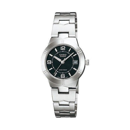 CASIO COLLECTION & VINTAGE LADY DATE - BLACK LTP-1241D-1ADF Date Armbanduhr 25 mm Schwarz