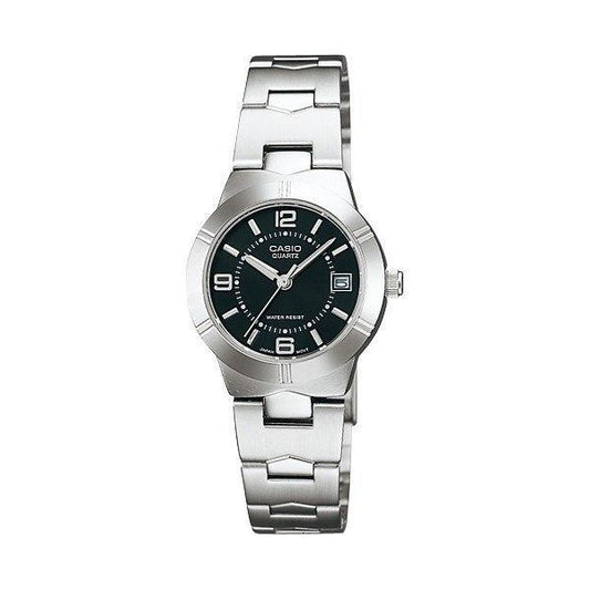 CASIO COLLECTION & VINTAGE LADY DATE - BLACK LTP-1241D-1ADF Date Armbanduhr 25 mm Schwarz