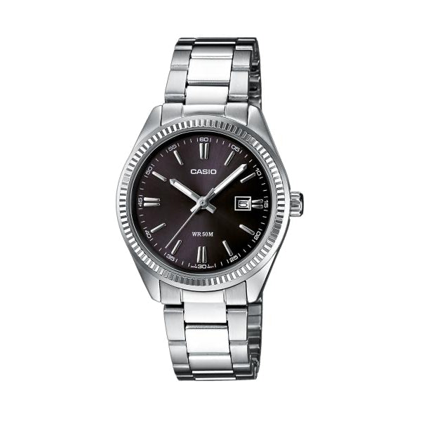CASIO COLLECTION & VINTAGE LADY DATE - BLACK LTP-1302PD-1A1VEG Date Armbanduhr 30 mm Schwarz ansicht-3