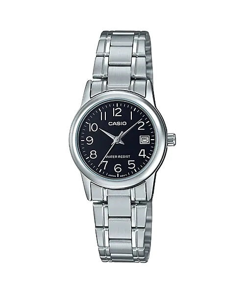 CASIO COLLECTION & VINTAGE LADY DATE - BLACK LTP-V002D-1BUDF Only Time Armbanduhr 25 mm Schwarz