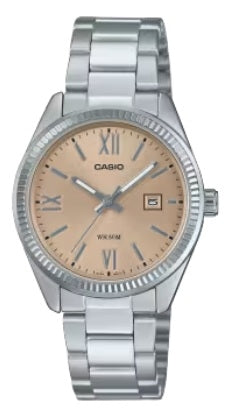 CASIO COLLECTION & VINTAGE LADY DATE - CHAMPAGNE LTP-1302DD-4A2VDF Date Armbanduhr 30 mm