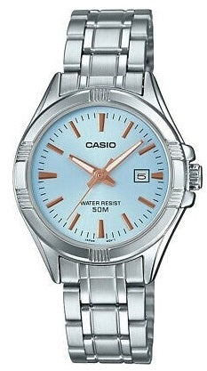 CASIO COLLECTION & VINTAGE LADY DATE - LIGHT BLUE LTP-1308D-2AVDF Date Armbanduhr 31 mm Blau