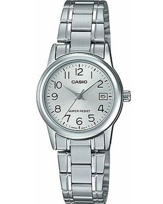 CASIO COLLECTION & VINTAGE LADY DATE - SILVER LTP-V002D-7BUDF Date Armbanduhr 25 mm Silber