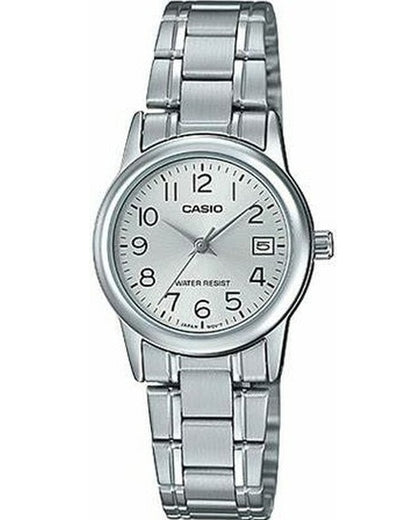 CASIO COLLECTION & VINTAGE LADY DATE - SILVER LTP-V002D-7BUDF Date Armbanduhr 25 mm Silber