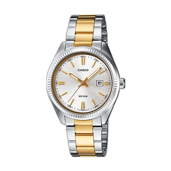 CASIO COLLECTION & VINTAGE LADY DATE - TWO TONES LTP-1302PSG-7AVEG Date Armbanduhr 30 mm