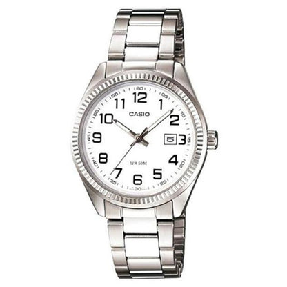 CASIO COLLECTION & VINTAGE LADY DATE - WHITE LTP-1302D-7BVDF Date Armbanduhr 30 mm Weiss
