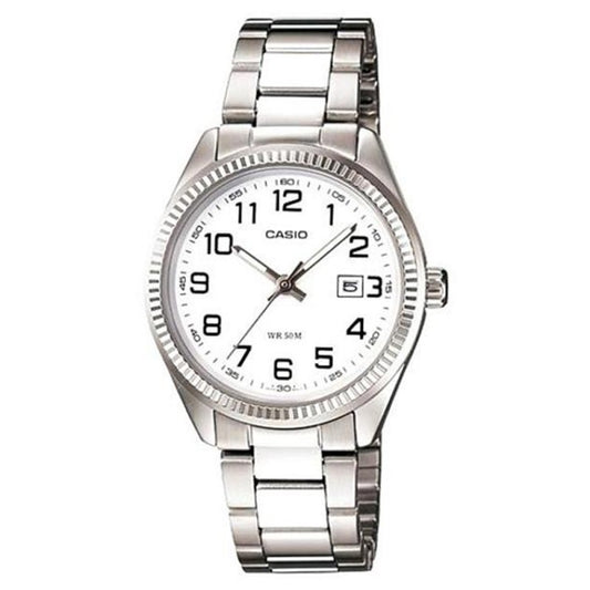 CASIO COLLECTION & VINTAGE LADY DATE - WHITE Damen Quarzuhr mit Datum aus Metal 30 mm – Produktansicht