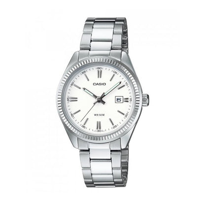 CASIO COLLECTION & VINTAGE LADY DATE - WHITE LTP-1302PD-7A1VEG Date Armbanduhr 30 mm Weiss