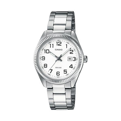 CASIO COLLECTION & VINTAGE LADY DATE - WHITE LTP-1302PD-7BVEG Date Armbanduhr 30 mm Weiss