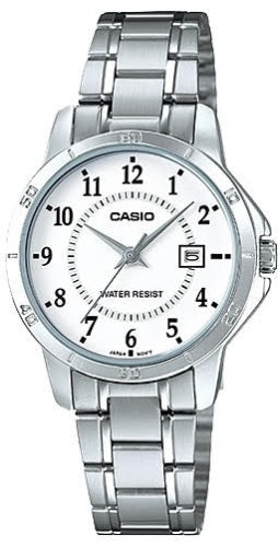 CASIO COLLECTION & VINTAGE LADY DATE - WHITE LTP-V004D-7BUDF Date Armbanduhr 30 mm Weiss