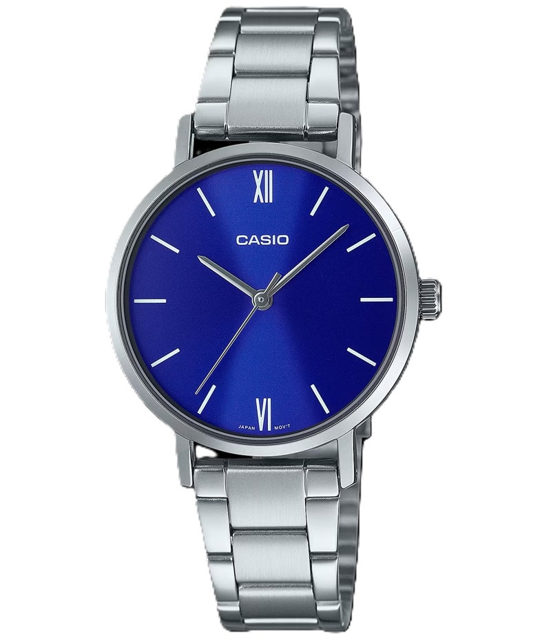CASIO COLLECTION & VINTAGE LADY EASY TIME - BLUE LTP-VT02D-2AUDF Only Time Armbanduhr 30 mm Blau