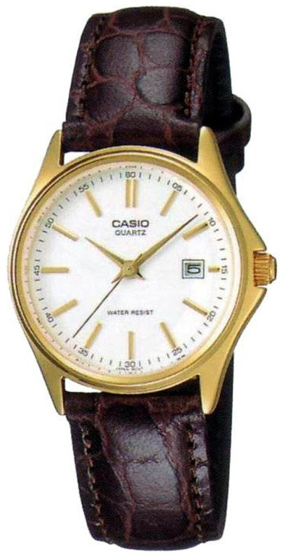 CASIO COLLECTION & VINTAGE Damen Quarzuhr mit Datum aus Leder 28.5 mm LTP-1183Q-7ADF – Produktansicht