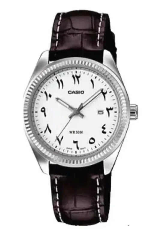 CASIO COLLECTION & VINTAGE Damen Quarzuhr mit Datum aus Leder 30 mm LTP-1302L-7B3VDF – Produktansicht