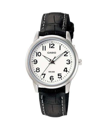 CASIO COLLECTION & VINTAGE Damen Quarzuhr aus Edelstahl mit Lederarmband 30 mm LTP-1303L-7BVDF – Produktansicht