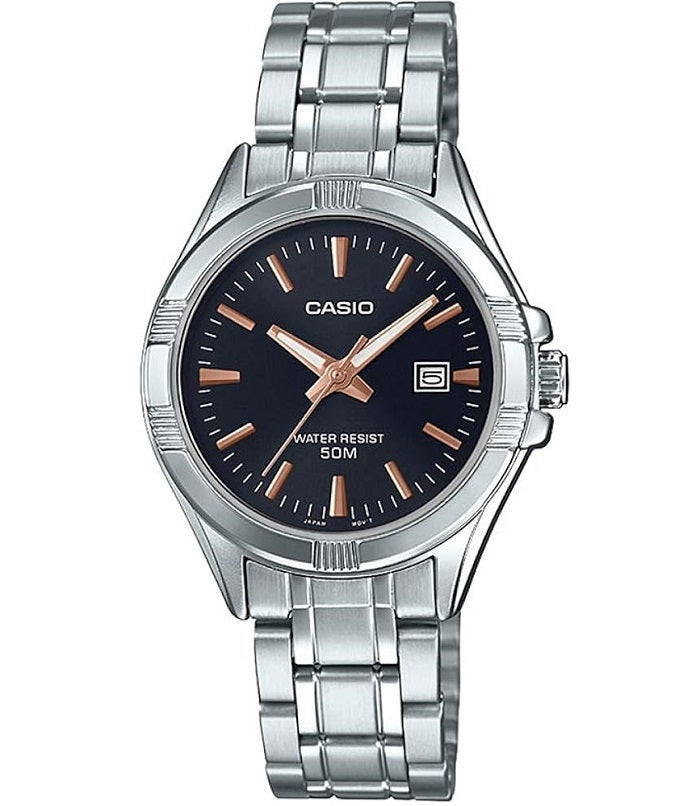 CASIO COLLECTION & VINTAGE LTP-1308D-1A2VDF Date Armbanduhr 31 mm Schwarz