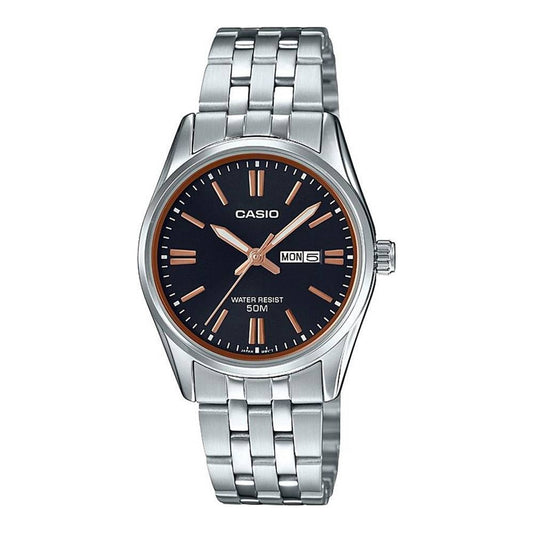 CASIO COLLECTION & VINTAGE LTP-1335D-1A2VDF Day & Date Armbanduhr 30 mm Schwarz