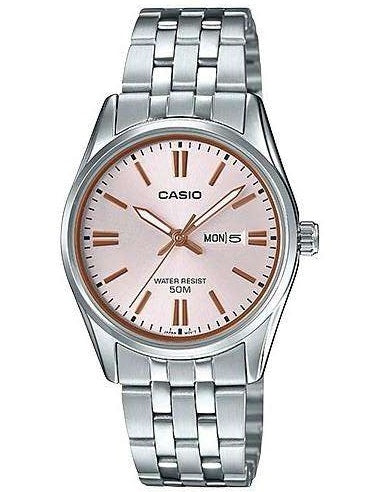 CASIO COLLECTION & VINTAGE LTP-1335D-4AVDF Day & Date Armbanduhr 30 mm Rosa