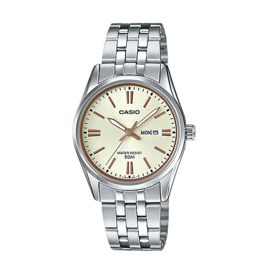 CASIO COLLECTION & VINTAGE Damen Quarzuhr mit Datum aus Edelstahl mit SS Bracelet 30 mm – Produktansicht