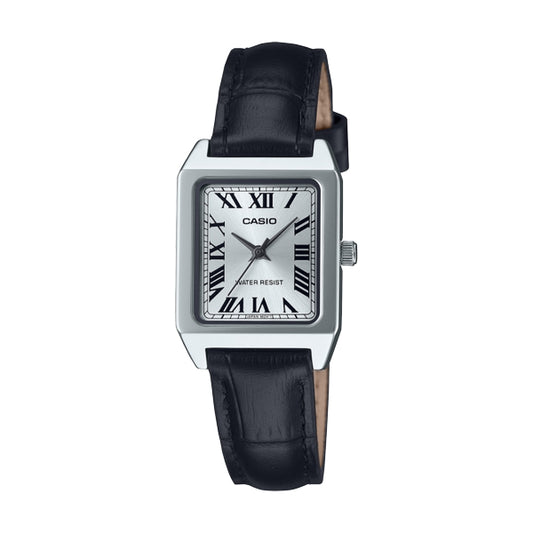 CASIO COLLECTION & VINTAGE Damen Quarzuhr aus Edelstahl mit Lederarmband 22 mm LTP-B150L-7B1EF – Produktansicht