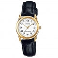 CASIO COLLECTION & VINTAGE Damen Quarzuhr aus Edelstahl mit Lederarmband 25 mm LTP-V001GL-7BUDF – Seitenansicht